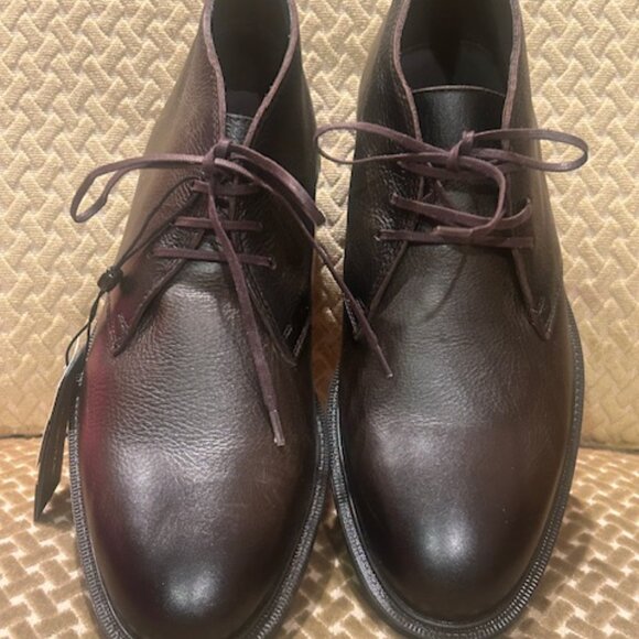 Massimo Dutti Nappa Rich Brown Leather Lace Up Cushioned Safari Boots New